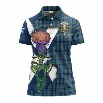 Falconer Tartan Family Crest Women's Polo Shirt Scottish Thistle Celtic Inspired Women - Tartan Vibes Clothing