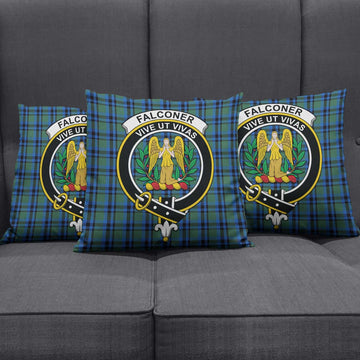 Falconer Tartan Pillow Cover with Family Crest