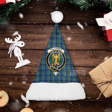 Falconer Tartan Christmas Santa Hats with Family Crest