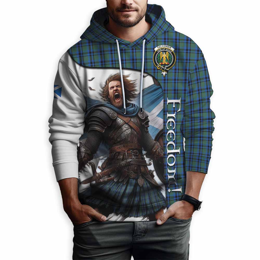 Tartan Vibes Clothing Falconer Crest Tartan Hoodie Inspired by the Freedom of Scottish Warrior