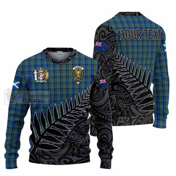 Falconer Crest Tartan Knitted Sweater with New Zealand Silver Fern Half Style