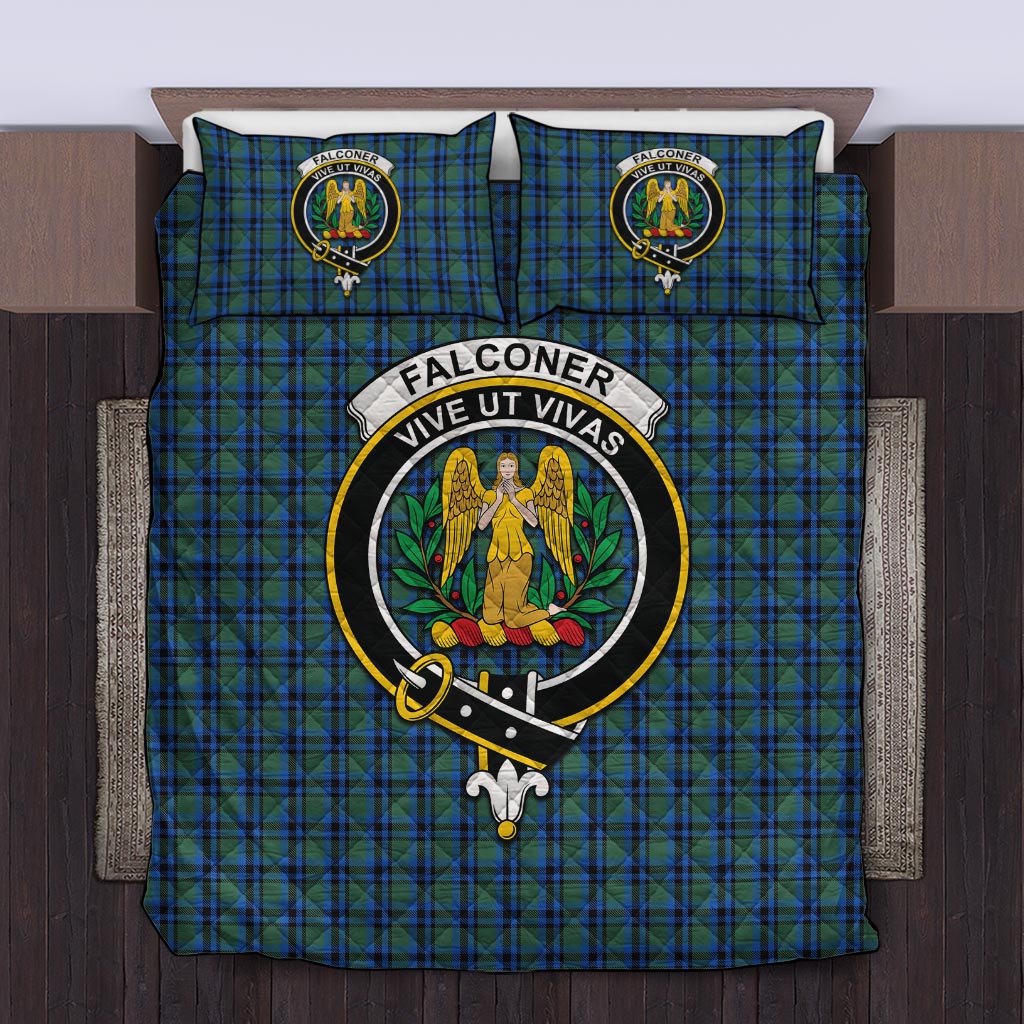 Falconer Tartan Quilt Bed Set with Family Crest Twin - Tartan Vibes Clothing