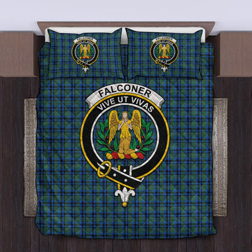 Falconer Tartan Quilt Bed Set with Family Crest