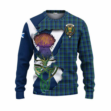 Falconer Tartan Family Crest Knitted Sweater Scottish Thistle Celtic Inspired Unisex - Tartan Vibes Clothing