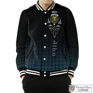 Falconer Tartan Baseball Jacket Featuring Alba Gu Brath Family Crest Celtic Inspired