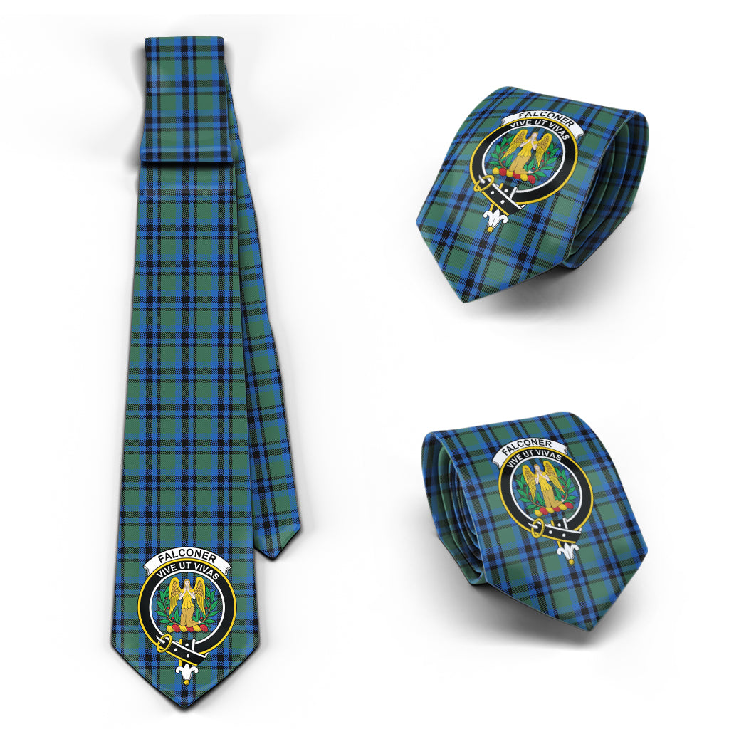 Falconer Tartan Classic Necktie with Family Crest Necktie One Size - Tartan Vibes Clothing