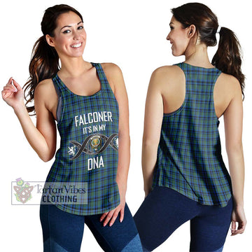 Falconer Tartan Women's Racerback Tanks with Family Crest DNA In Me Style