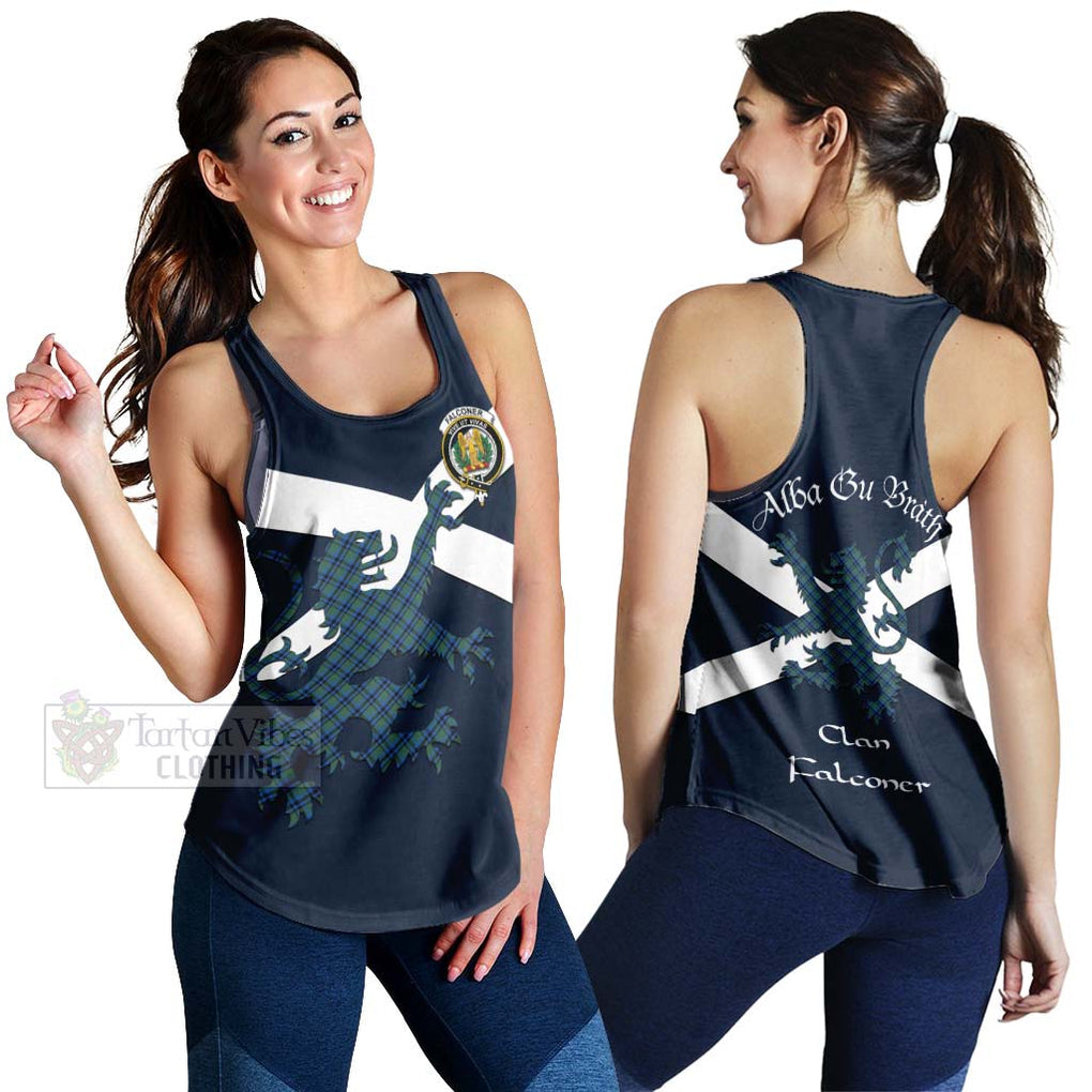 Tartan Vibes Clothing Falconer Tartan Lion Rampant Women's Racerback Tanks – Proudly Display Your Heritage with Alba Gu Brath and Clan Name