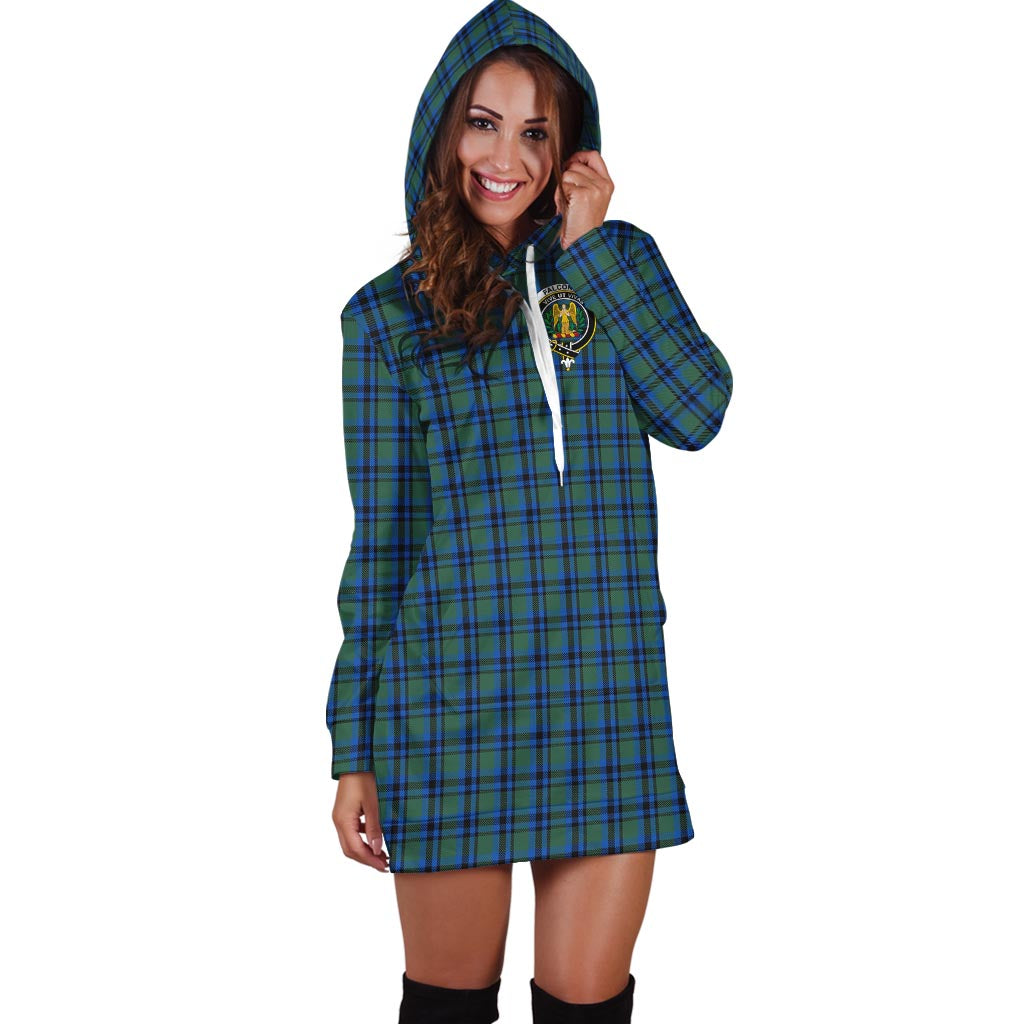 Falconer Tartan Hoodie Dress with Family Crest - Tartan Vibes Clothing