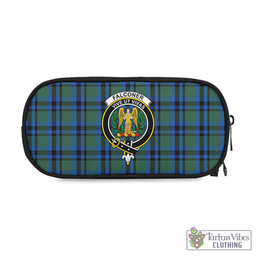 Falconer Tartan Pen and Pencil Case with Family Crest