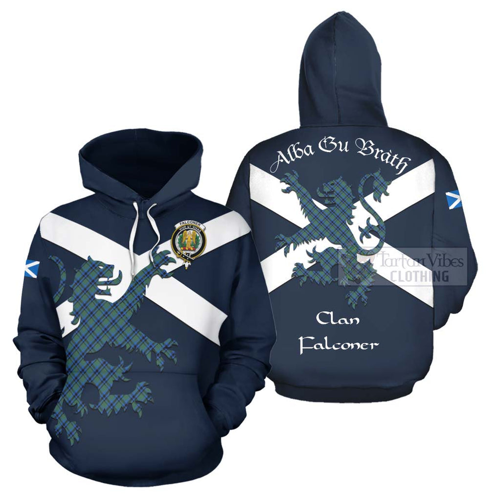 Tartan Vibes Clothing Falconer Tartan Lion Rampant Hoodie – Proudly Display Your Heritage with Alba Gu Brath and Clan Name