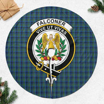 Falconer Tartan Christmas Tree Skirt with Family Crest