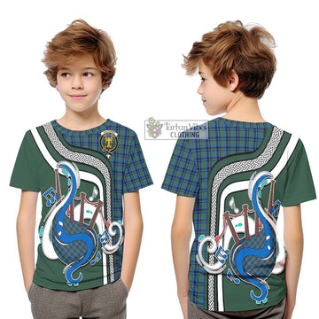 Falconer Tartan Kid T-Shirt with Epic Bagpipe Style