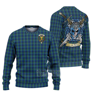 Falconer Tartan Ugly Sweater with Family Crest Celtic Skull Style