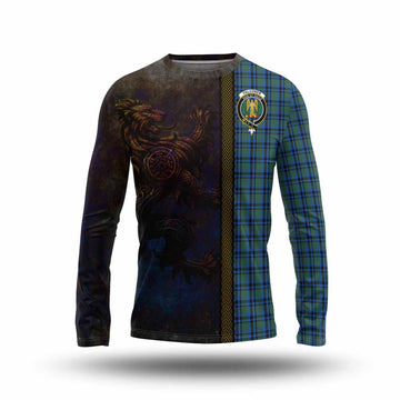 Falconer Tartan Family Crest Long Sleeve T-Shirt Alba Gu Brath Be Brave Lion Ancient Style Unisex - Tartan Vibes Clothing