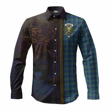 Falconer Tartan Family Crest Long Sleeve Button Shirt Alba Gu Brath Be Brave Lion Ancient Style Men's Shirt S - Tartan Vibes Clothing