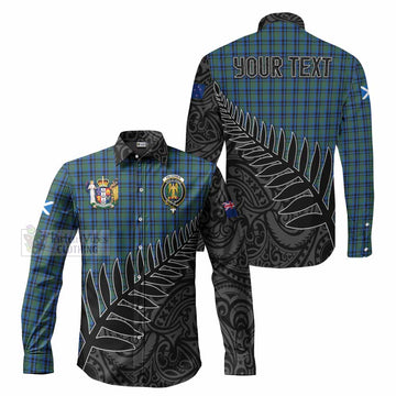 Falconer Crest Tartan Long Sleeve Button Shirt with New Zealand Silver Fern Half Style