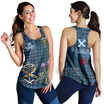 Falconer Tartan Women's Racerback Tanks Happy St. Andrew's Day Half Tartan Style