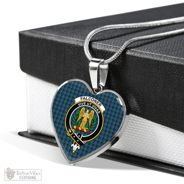 Falconer Tartan Heart Necklace with Family Crest