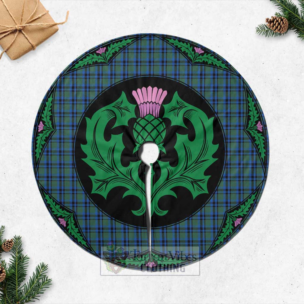 Tartan Vibes Clothing Falconer Tartan Christmas Tree Skirt Scottish Thistle Style