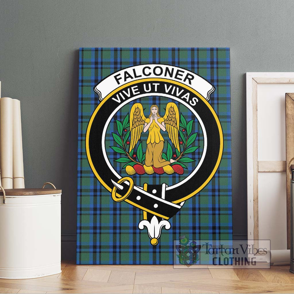 Falconer Tartan Canvas Print Wall Art with Family Crest Without Frame - Tartan Vibes Clothing