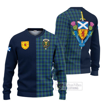 Falconer Tartan Ugly Sweater with Scottish Lion Royal Arm Half Style