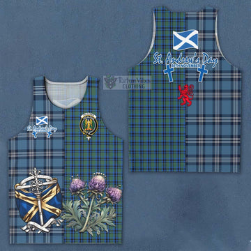 Falconer Tartan Men's Tank Top Happy St. Andrew's Day Half Tartan Style