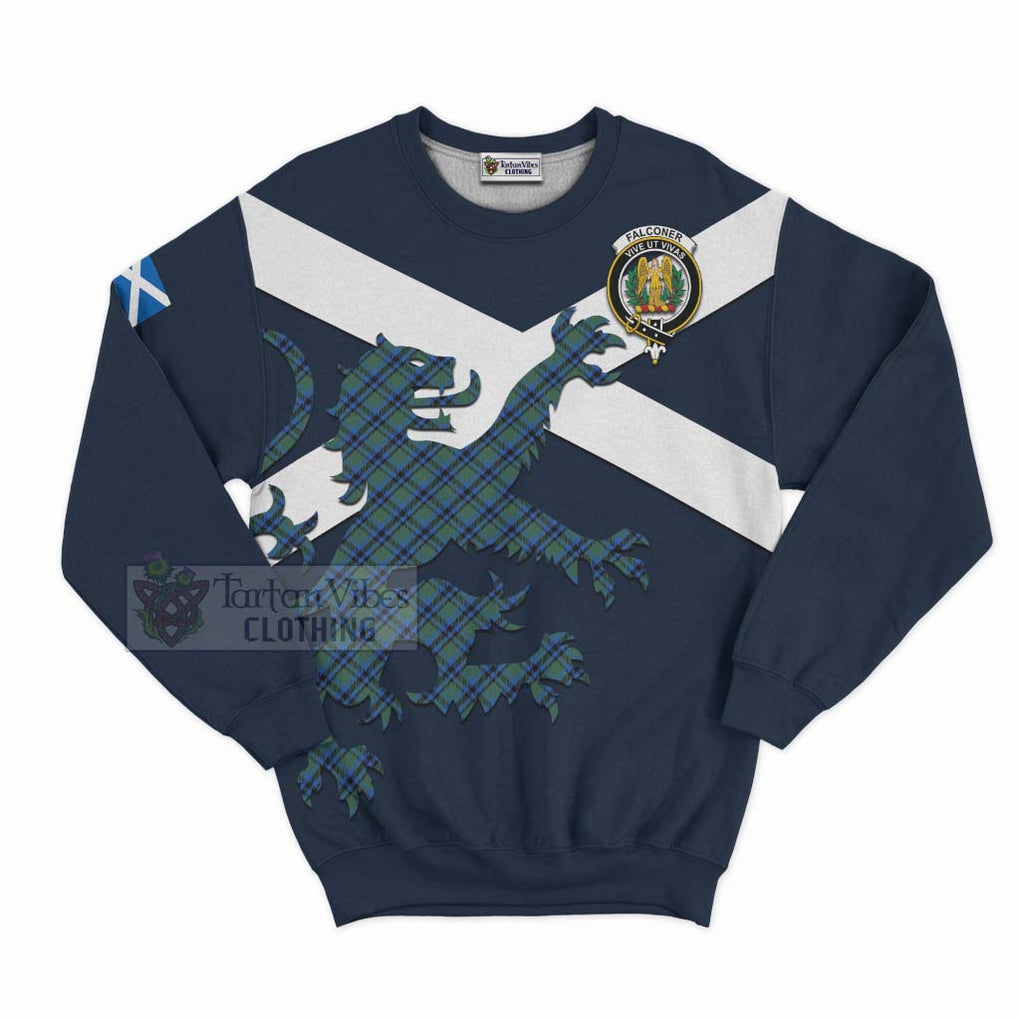 Tartan Vibes Clothing Falconer Tartan Lion Rampant Sweatshirt – Proudly Display Your Heritage with Alba Gu Brath and Clan Name