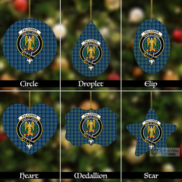 Falconer Tartan Christmas Aluminium Ornament with Family Crest