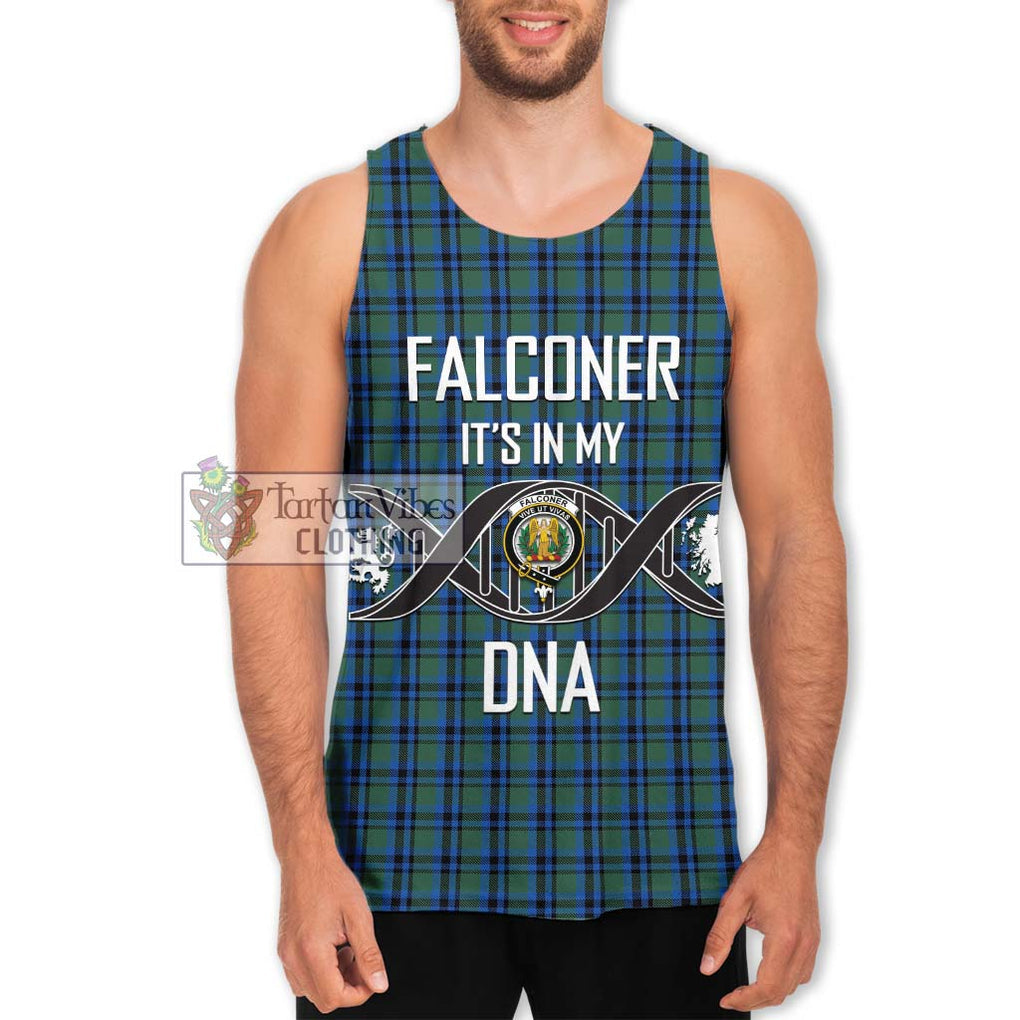 Falconer Tartan Men's Tank Top with Family Crest DNA In Me Style Men - Tartanvibesclothing Shop