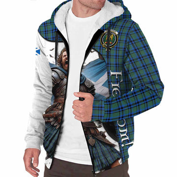 Falconer Crest Tartan Sherpa Hoodie Inspired by the Freedom of Scottish Warrior