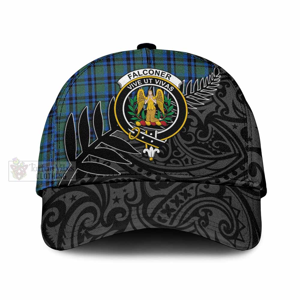 Tartan Vibes Clothing Falconer Tartan Classic Cap with New Zealand Silver Fern Half Style