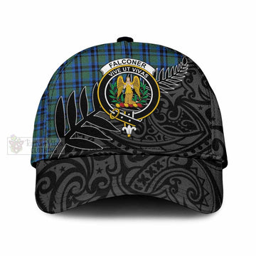 Falconer Crest Tartan Classic Cap with New Zealand Silver Fern Half Style