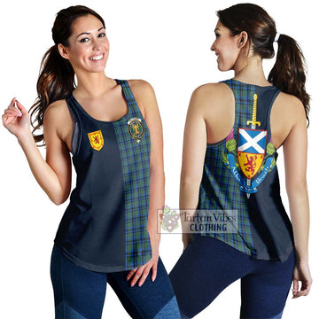 Falconer Tartan Women's Racerback Tanks with Scottish Lion Royal Arm Half Style