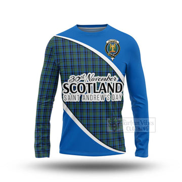 Falconer Family Crest Tartan Long Sleeve T-Shirt Celebrate Saint Andrew's Day in Style