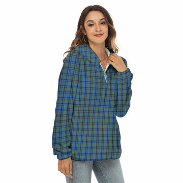 Falconer Tartan Women's Borg  Half Zip Fleece Hoodie