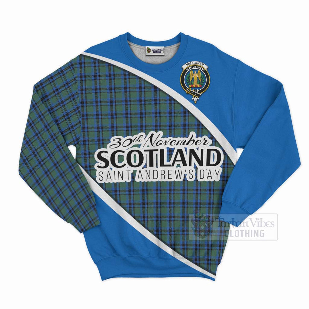 Tartan Vibes Clothing Falconer Family Crest Tartan Sweatshirt Celebrate Saint Andrew's Day in Style