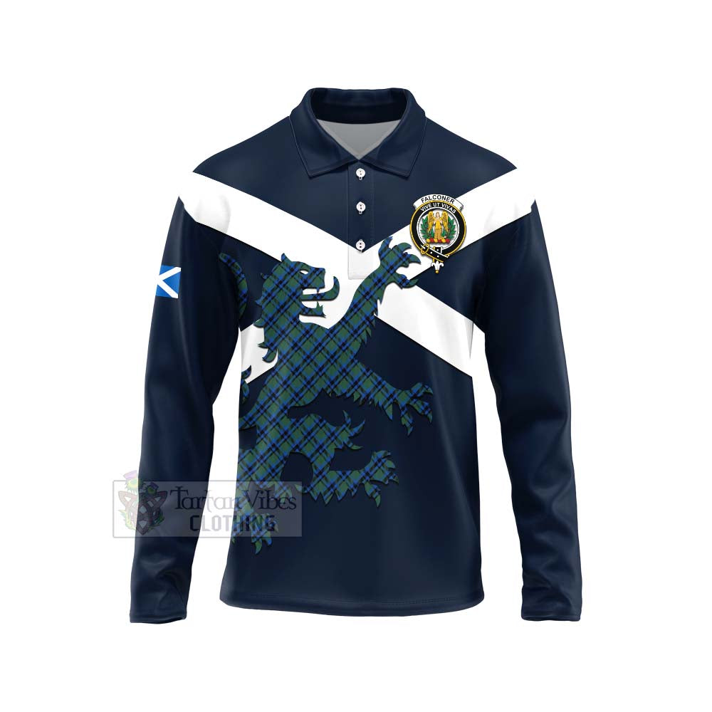 Tartan Vibes Clothing Falconer Tartan Lion Rampant Long Sleeve Polo Shirt – Proudly Display Your Heritage with Alba Gu Brath and Clan Name