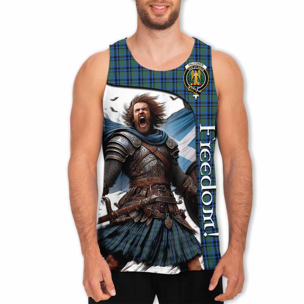 Tartan Vibes Clothing Falconer Crest Tartan Men's Tank Top Inspired by the Freedom of Scottish Warrior