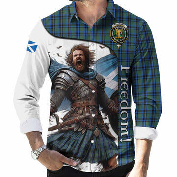 Falconer Crest Tartan Long Sleeve Button Shirt Inspired by the Freedom of Scottish Warrior