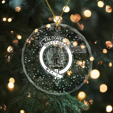 Falconer Clan Crest Christmas Glass Ornament