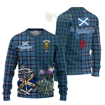 Falconer Tartan Knitted Sweater Happy St. Andrew's Day Half Tartan Style