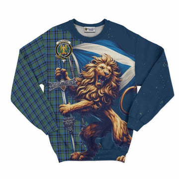 Falconer Tartan Family Crest Sweatshirt with Scottish Majestic Lion