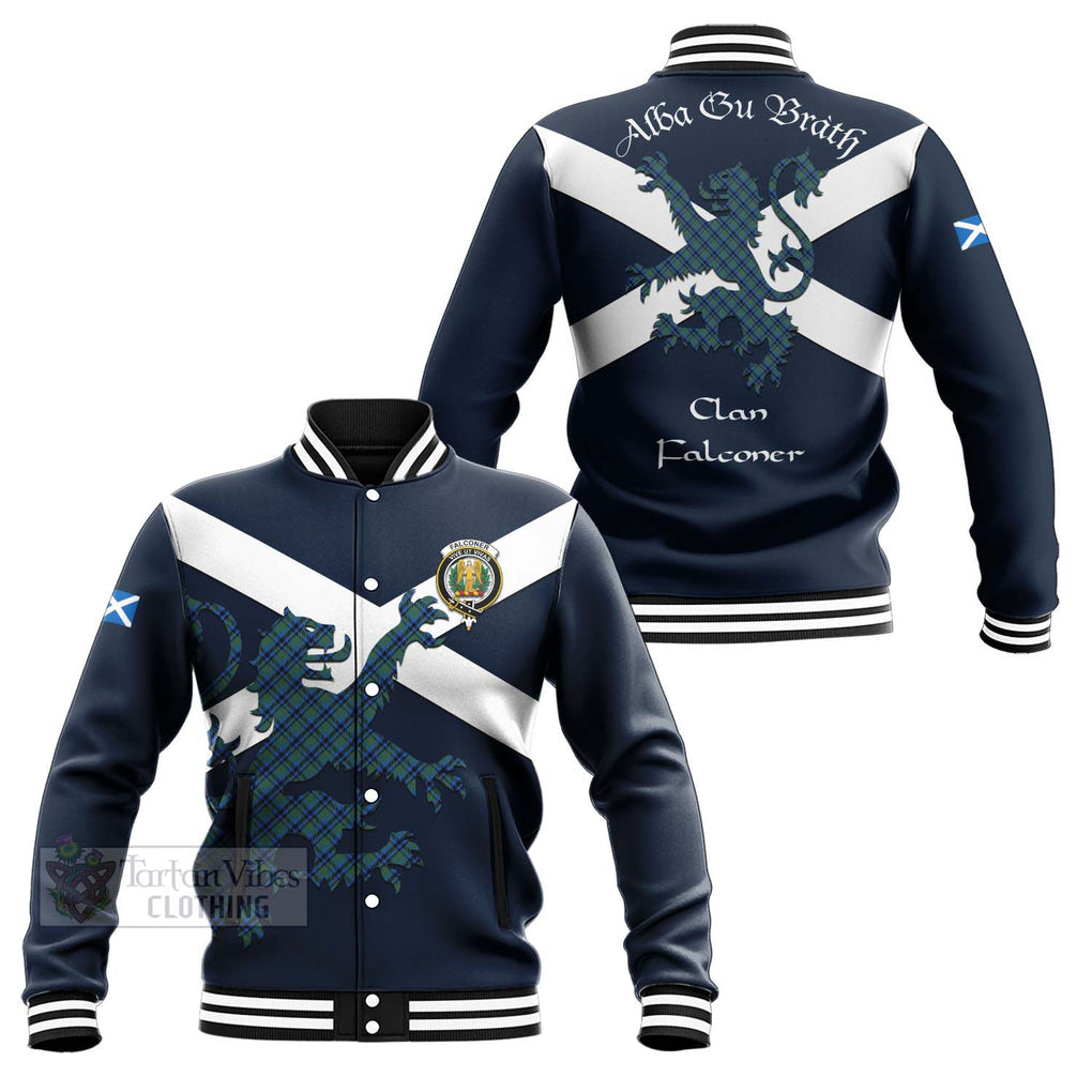 Tartan Vibes Clothing Falconer Tartan Lion Rampant Baseball Jacket – Proudly Display Your Heritage with Alba Gu Brath and Clan Name