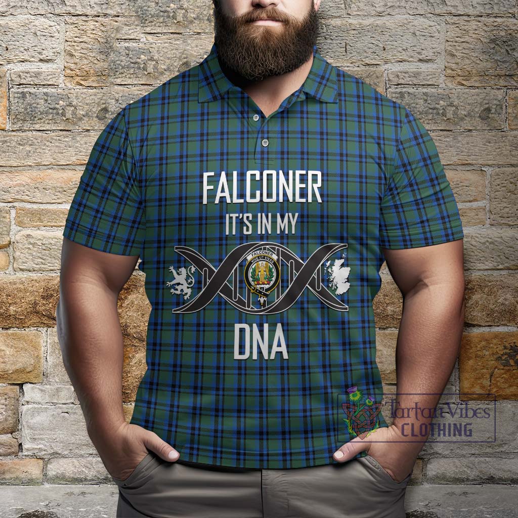 Tartan Vibes Clothing Falconer Tartan Polo Shirt with Family Crest DNA In Me Style