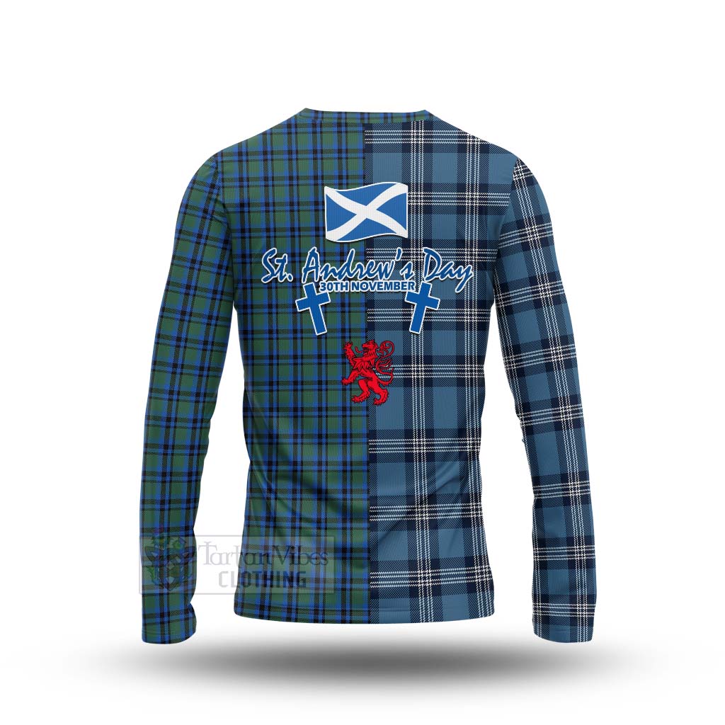 Tartan Vibes Clothing Falconer Tartan Long Sleeve T-Shirt Happy St. Andrew's Day Half Tartan Style