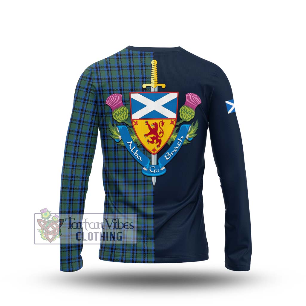 Tartan Vibes Clothing Falconer Tartan Long Sleeve T-Shirt with Scottish Lion Royal Arm Half Style