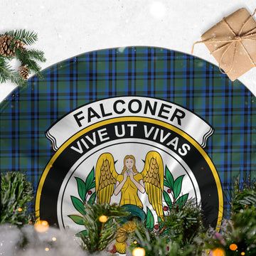 Falconer Tartan Christmas Tree Skirt with Family Crest