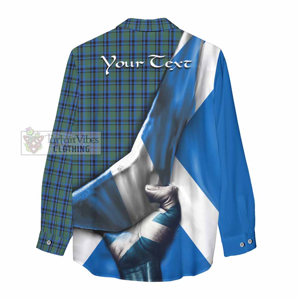 Tartan Vibes Clothing Falconer Tartan Women's Casual Shirt with Family Crest Scotland Patriotic Style