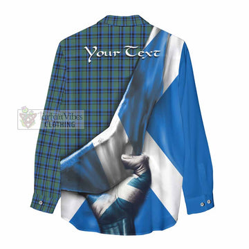 Falconer Tartan Women's Casual Shirt with Family Crest Scotland Patriotic Style